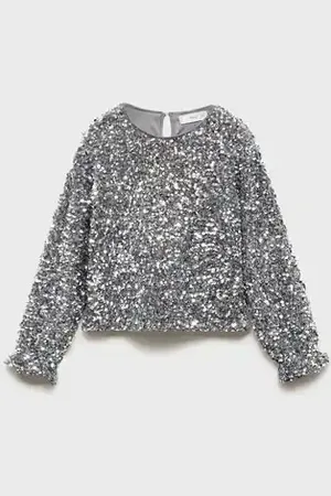 MANGO KIDS Camiseta manga larga lentejuelas 2 años