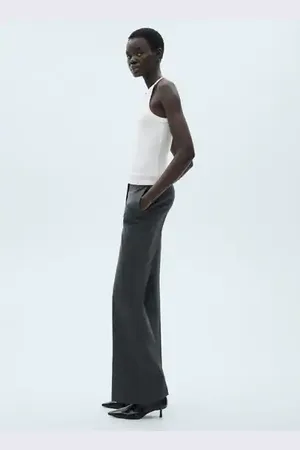 MANGO Top canalé algodón E