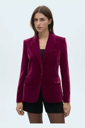 MANGO Blazer terciopelo estructurado