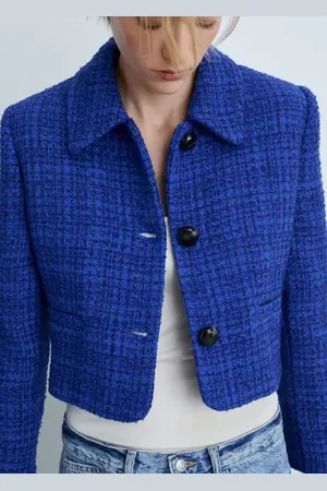 MANGO Chaqueta tweed botones