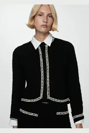 MANGO Chaqueta tweed bicolor