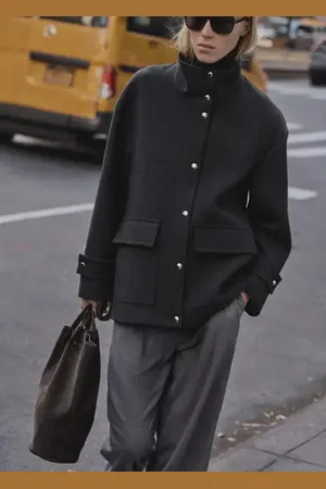 MANGO Abrigo lana midi cuello alto E