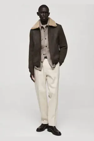 MANGO AN Chaqueta efecto ante borreguito CH