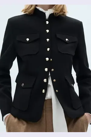 MANGO Chaqueta bolsillos detalle botones