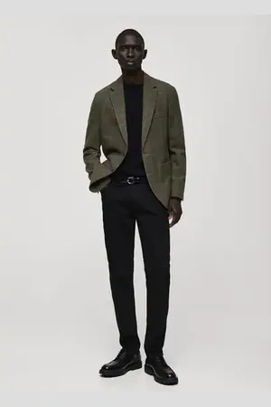 MANGO AN Americana slim fit lana pata de gallo 6