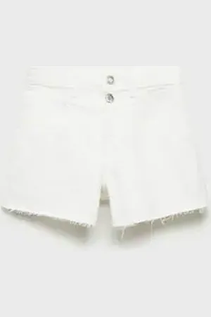 MANGO KIDS Short denim bajo deshilachado