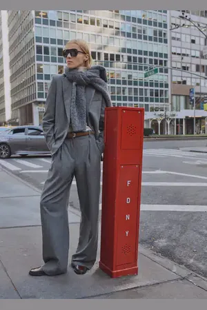MANGO Pantalón traje mezcla lana