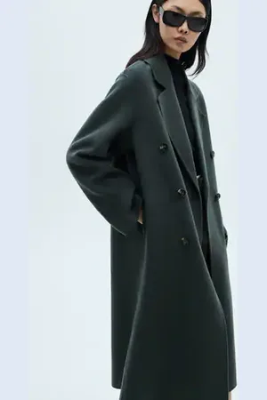 MANGO Abrigo lana handmade oversize