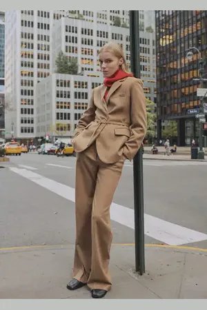 MANGO Pantalón traje mezcla lana