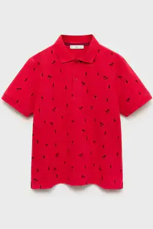 MANGO KIDS Polo algodón piqué estampado 8 años