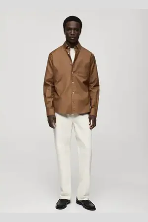 MANGO AN Camisa % algodón Oxford