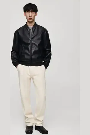 MANGO AN Chaqueta bomber efecto piel E