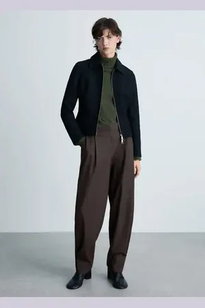 MANGO Pantalón wideleg bajo abotonado
