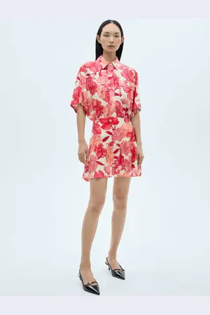 MANGO Falda volantes floral