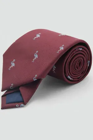 MANGO AN Corbata seda de mora estampado animal Unitalla