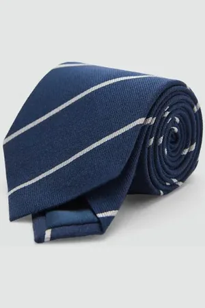 MANGO AN Corbata rayas seda algodón Unitalla