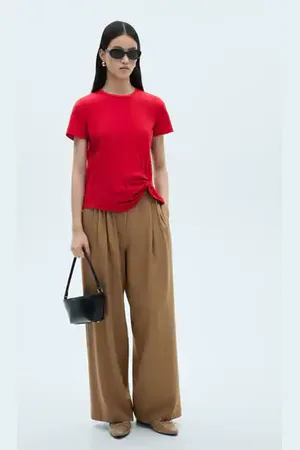 MANGO Camiseta algodón detalle nudo