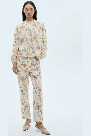 MANGO Blusa algodón estampado flores