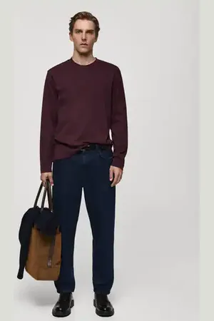 MANGO AN Camiseta % algodón manga larga E