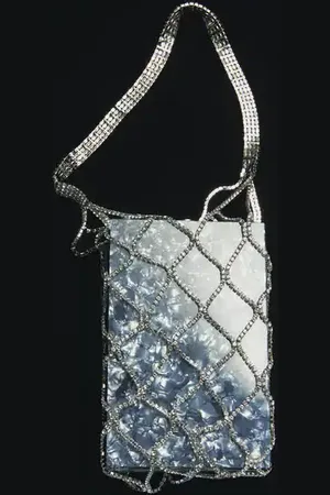 MANGO Bolso mano malla cristales Unitalla