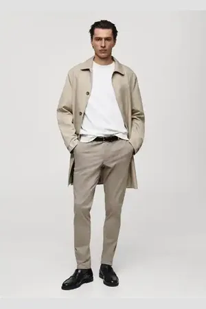 MANGO AN Pantalón Barna slim fit chino sarga 6