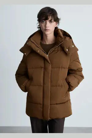 MANGO Anorak midi acolchado capucha E