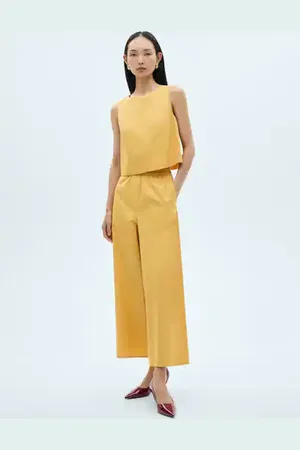 MANGO Pantalón culotte algodón