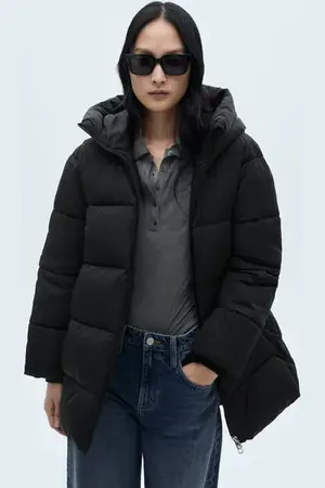 MANGO Anorak midi acolchado capucha
