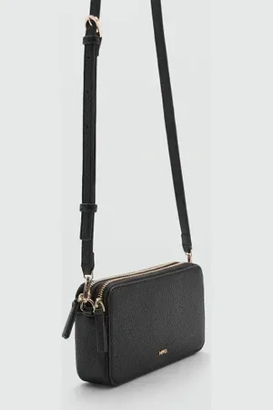 MANGO Bolso bandolera doble cremallera Unitalla