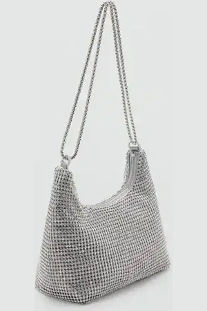MANGO Bolso doble asa cristales Unitalla