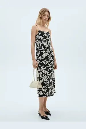 MANGO Vestido tirantes estampado flores