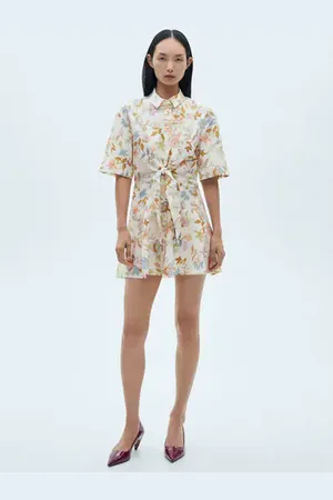 MANGO Vestido nudo estampado floral
