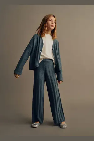 MANGO KIDS Pantalón recto punto canalé 4 años