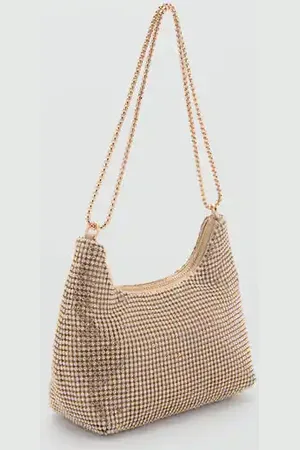 MANGO Bolso doble asa cristales Unitalla
