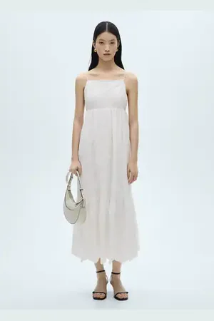 MANGO Vestido tirantes bordado floral