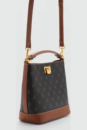 MANGO Bolso mini shopper estampado logo Unitalla