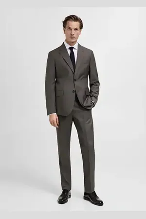 MANGO AN Pantalón traje Venecia % lana virgen 8