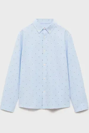 MANGO KIDS Camisa Oxford estampada