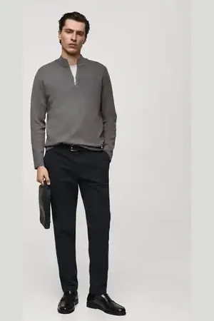 MANGO AN Pantalón Barna slim fit chino sarga 2