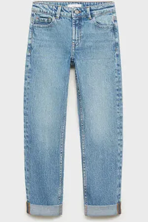 MANGO KIDS Jeans rectos bajo vuelta