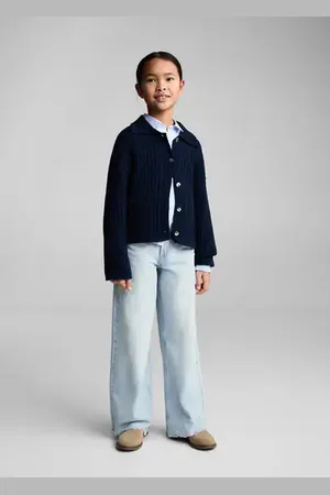 MANGO KIDS Jeans wideleg bajo deshilachado 2