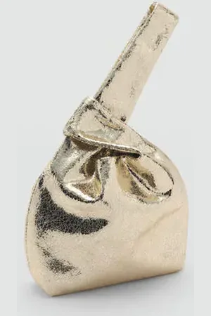 MANGO Bolso mano metalizado Unitalla