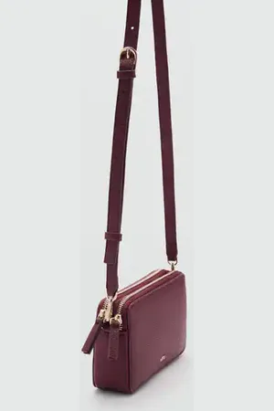 MANGO Bolso bandolera doble cremallera Unitalla