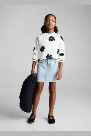 MANGO KIDS Falda corta denim