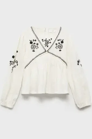 MANGO KIDS Blusa detalles bordados