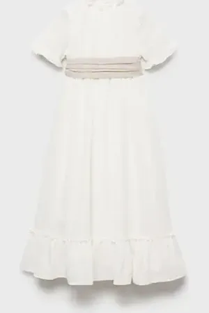 MANGO KIDS Vestido lino volantes 8