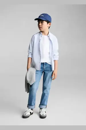 MANGO KIDS Camisa % algodón rayas Oxford