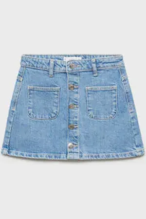 MANGO KIDS Falda denim botones