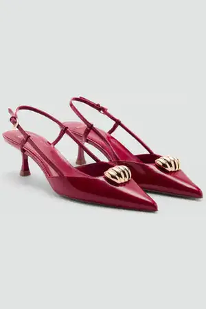 MANGO Zapato tacón detalle metálico