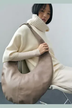 MANGO Bolso piel media luna Unitalla